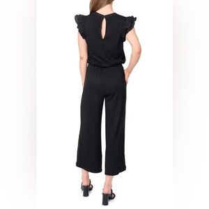 Gibsonlook | Essential Luxe Crop Wide Leg Jumpsuit in Black Size M Medium